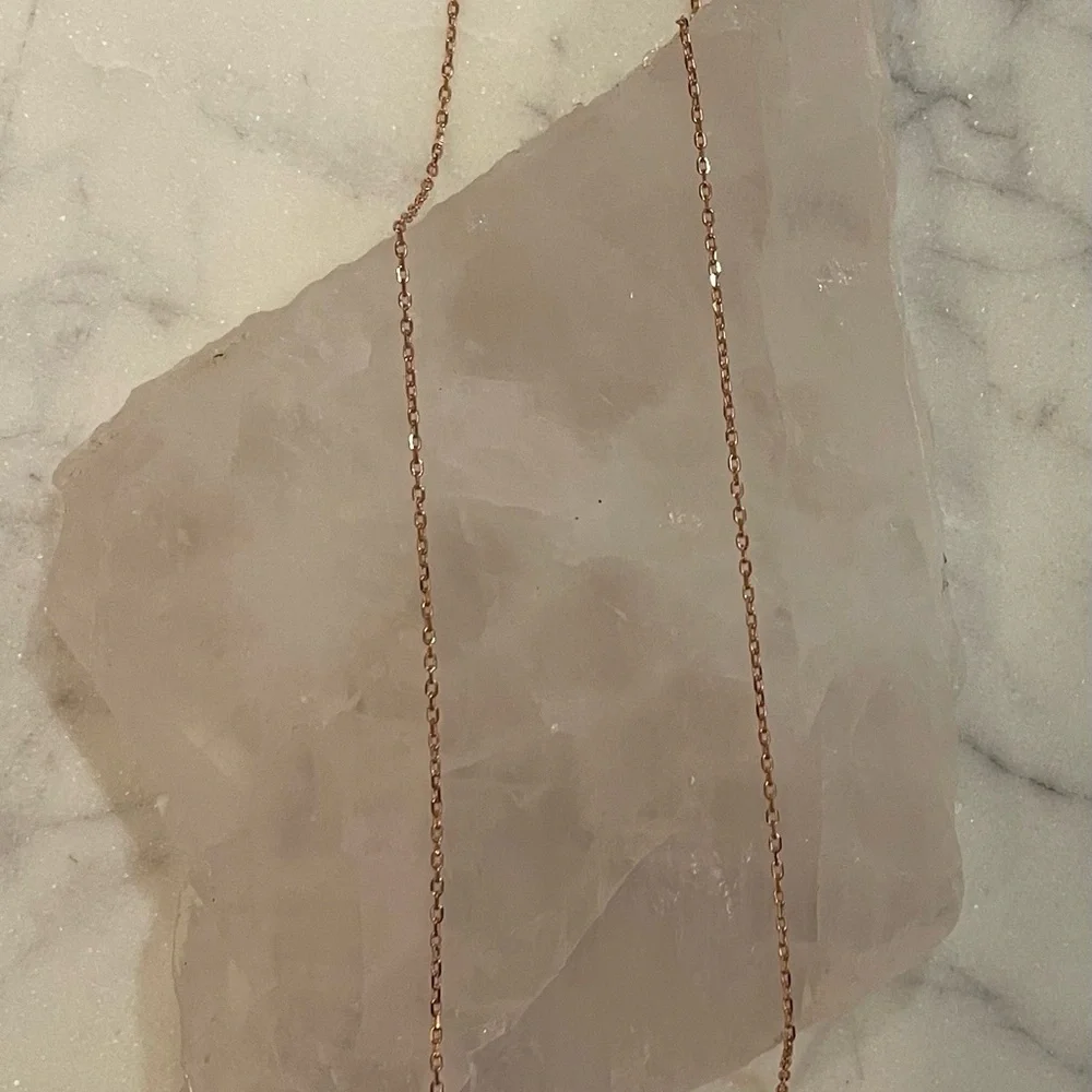 Rose Gold Plated Blue Sapphire 925 Sterling Silver Pendant - Picture 3 of 4